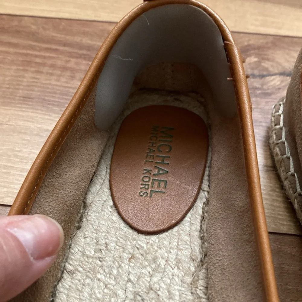 MICHAEL Michael Kors Meg Brown Suede Espadrilles.